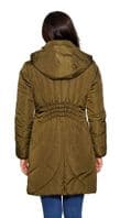 Luxury Ruched Collar Padded Olive Coat db1263